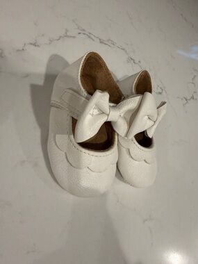 Baby Girls White Bow Mary Jane Soft-Soled Shoes